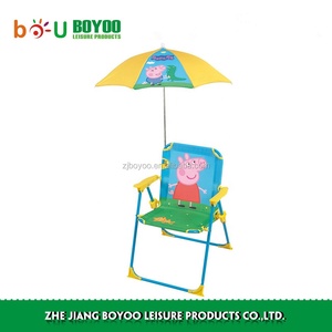BOYOO Girl's Pink Metal Folding Chair with Parasol-Durable &amp; Comfortable <strong>Outdoor</strong> <strong>Kids</strong> <strong>Furniture</strong> Portable Design - Product Image 3