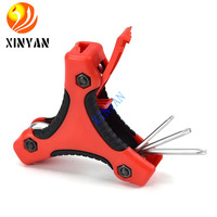 Set Kunci Hex Lipat Metrik 9 Buah, Baja Karbon, Kunci Allen Tri-Wing, Gagang Ergonomis, Tersedia OEM untuk DIY