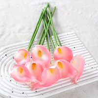 Premium 34cm PU Weiße Calla-Lilien Einzelstiel Kunstblumen für Party-Zeremonie Tischdekoration Realistische Calla-Lilie
