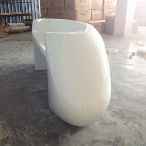 Mostrador de Recepción Ovalado de Fibra de Vidrio, Muebles de Oficina Comerciales Modernos y Brillantes - Product Image 2