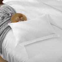 Parure de lit d'hôtel à rayures blanches personnalisées 1cm 2cm 3cm, ensemble housse de couette et drap pour hôtel et maison