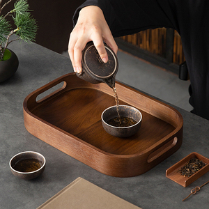 Eco-Friendly Custom Eco Friendly Wooden Serving <strong>Tray</strong> Oval <strong>With</strong> <strong>Handle</strong> for Home Kitchen Tea Coffee Food Storage Organization S... - Product Image 1