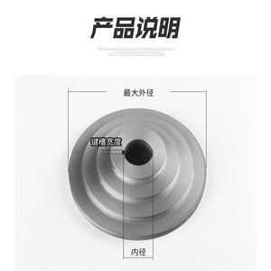 Plowing V-Belt <b>Pulley</b> 5-Layer Cast Iron Aa Type Pagoda <b>Wheel</b> For Drilling Machine Accessories - Product Image 2
