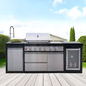 Stainless Steel Outdoor Kitchen Bbq Rotisserie Gas Barbeque Grill