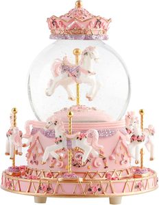 Globe à neige en résine avec carrousel romantique de Noël8 - Product Image 2