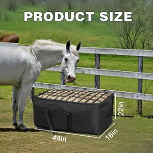 Échantillon gratuit, sac à foin portable, grand, durable, léger, bon marché, nouveau, distributeur de nourriture lent, rond, en poly PVC, pour lapins, sacs à foin pour chevaux - Product Image 3