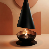 Cheminée suspendue, foyer à bois, foyer électrique à vapeur d'eau, cheminée intérieure moderne pour la décoration du salon de la villa