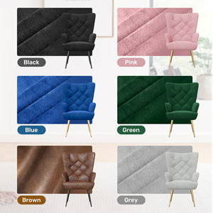 Sillón Convertible de Terciopelo Estilo Moderno de Mediados de Siglo, Resistente, con Botones, Respaldo de Ala, Patas de Metal, para Sala de Estar, Hogar, Apartamento, Comedor - Product Image 4