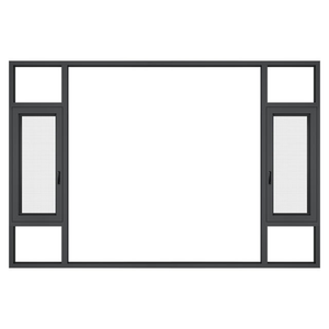 <span class=keywords><strong>Fenêtre</strong></span> à battant en alliage d'aluminium à rupture de pont thermique insonorisée personnalisée, double vitrage trempé, moustiquaire de sécurité en acier inoxydable pour extérieur - Product Image 4