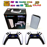 Console de jeu TV S905L P5 Plus avec deux manettes sans fil 2,4 GHz, 4K HD, plus de 40 000 jeux, 128 Go, SFC classique, adapté aux familles