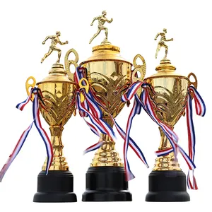 Run Sports Gold Large Size Cup Sport Award Trophies Manufacturer Custom Wholesale Laser Logo Marathon Running Sports Medals WTD