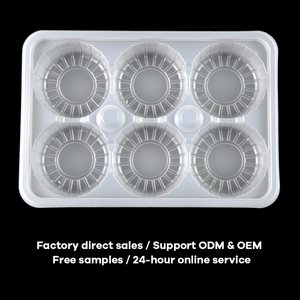 Tùy biến chuyên nghiệp 6-lưới siomai bao bì khay cấp thực phẩm nhựa dùng một lần Takeaway cho Sushi súp nhỏ bánh bao - Product Image 3