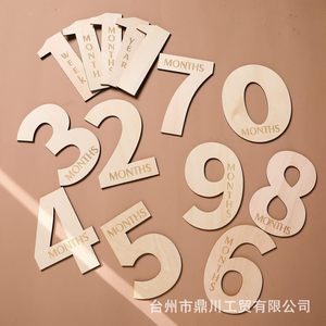 In-stock wooden <b>milestone</b> digital monthly <b>cards</b> for baby's growth, photo props, and birthday decorations. - Product Image 1