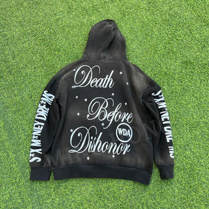 OEM Sweat à capuche vintage pour homme à épaules tombantes personnalisable Sweat à capuche délavé imprimé de haute qualité - Product Image 5