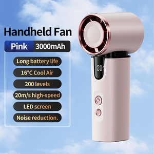 Palm-size Portable Mini Handheld <b>Fan</b> Rapid cooling Rechargeable <b>Fan</b> with High-Brightness <b>LED</b> Display Pocket <b>Fan</b> - Product Image 1
