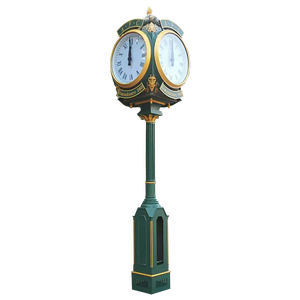 Reloj Postal de Calle Park de 3 Metros con Cuatro Caras, Diseño Art Deco, Iluminado en Verde, Funcionamiento Eléctrico, <span class=keywords><strong>Compas</strong></span> CPS-J3000 - Product Image 3