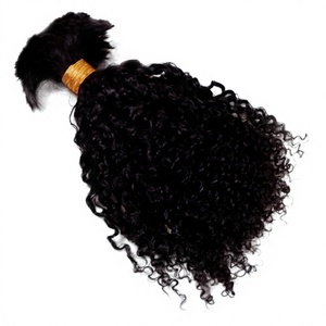 Cheveux humains en vrac de haute qualité pour tresses, bouclés crépus, bouclés profonds, noirs naturels, mèches de cheveux vierges brésiliens - Product Image 1