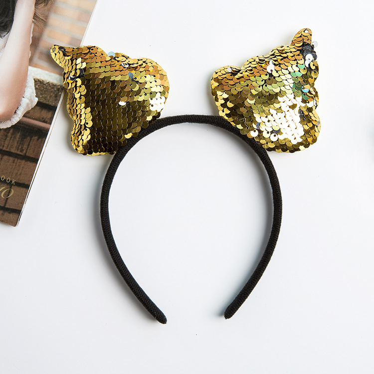 New Flip Bead Cloth Stool-Shaped Headband Creative Funny Hairband Headwear for Performance Wear