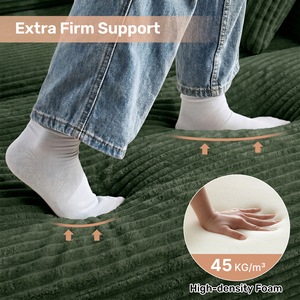 Sofá Seccional Modular en Forma de L con Chaise Longue, Tapizado en Corduroy, Asiento Profundo, Espuma de Alta Densidad para Sala de Estar/Apartamento - Product Image 4