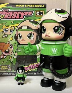 POPMART MEGA SPACE <span class=keywords><strong>MOLLY</strong></span> 400%+100% POWERPUFF GIRLS สีฟ้า ของแท้จากอนิเมะ ฟิกเกอร์ PVC แอคชั่น กล่องสุ่มตกแต่งบ้าน - Product Image 2