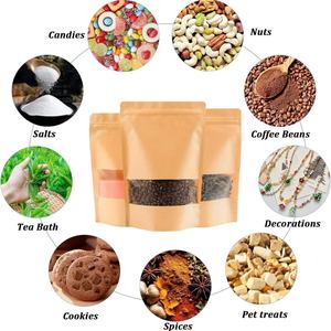 Bolsa de Papel Kraft con Cierre Zip, Blanca y Marrón, de Grado Alimenticio, con Ventana, para Café, Té, Especias, Dulces y Otros Alimentos - Product Image 5