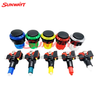 Kit de boutons poussoirs de remplacement en plastique 12V noirs avec éclairage LED et interrupteur Miro pour machines de jeux d'arcade à monnayeur