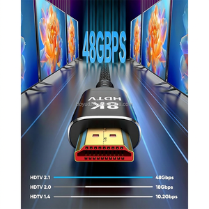 Câble Ultra Haute Vitesse 48 Gbps 8K pour HDMI 2.1 4K 120Hz 60Hz HDR10+ EARC HDCP2.3 Compatible <span class=keywords><strong>PS5</strong></span> Xbox PC Moniteur Projecteur 1m-5m - Product Image 5