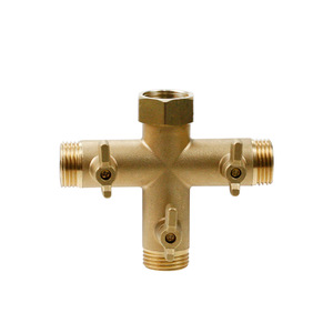 Divisor de manguera roscado de latón de 3/4 pulgadas para riego de jardín, conector de agua duradero - Product Image 1
