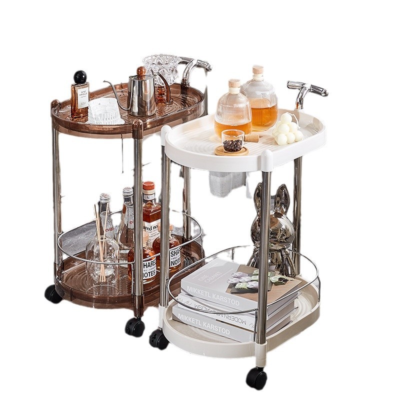 Portable Plastic Storage Shelf for Kitchen Dining Living Room Bathroom Movable Coffee Table Organizer Holder for Restaurant Use