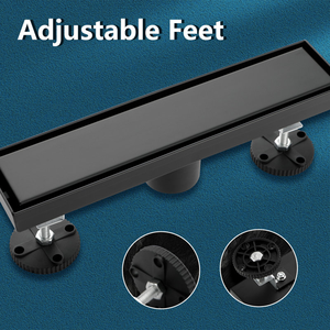 Desagüe de Ducha Invisible de 12 Pulgadas, Acabado Negro Mate, Acero Inoxidable, Inserto para Azulejos, Desagüe de Piso para Fácil Instalación Personalizada en Cuartos Húmedos - Product Image 3
