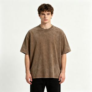 T-shirt Homme Premium en Coton 100% avec Impression DTG, Effet Délavé, Coupe Oversize, Logo Personnalisé, Streetwear, Épaules Tombantes, Grammage Lourd, Motif Graphique - Product Image 1
