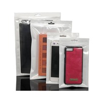 Sacs en plastique transparents à fermeture éclair sur mesure, sacs d'emballage pour accessoires électroniques, étuis pour téléphone transparents avec trou de suspension