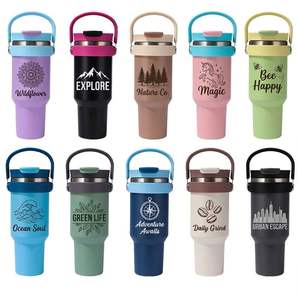 1200ml Custom Logo SUS 304 Stainless Steel Double-Wall Vacuum Tumbler Handle 6-12 Hours Thermal Performance <b>Hot</b>/<b>Cold</b> Insulated - Product Image 3