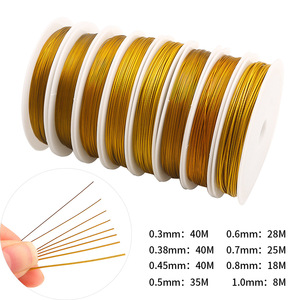<span class=keywords><strong>Fil</strong></span> de fer doré naturel de 0,3 à 1 mm, perles pour bricolage, matériel de fabrication de bijoux, bracelet tissé, <span class=keywords><strong>collier</strong></span>, provenant de Yiwu, emballé en rouleau - Product Image 1
