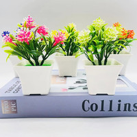 Petite plante succulente artificielle en bonsaï - Plastique PVC écologique, léger et durable, décoration de bureau pour la maison et le bureau pour le Nouvel An