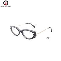 Usine en gros de haute qualité mode acétate optique lunettes cadres rétro or décor impression forme d'oeil de chat pour les femmes