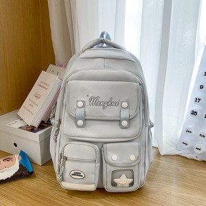 Zaino Scolastico in Nylon Morbido Stile Coreano, Design Multi-Scomparto, Resistente e Confortevole per Studentesse 14+ - Product Image 4
