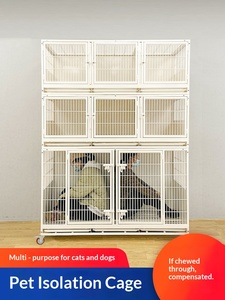 Cages d'isolement et d'élevage pour chiens et chats en fer forgé avec plateau sanitaire, installation facile, pour usage domestique en intérieur - Product Image 1