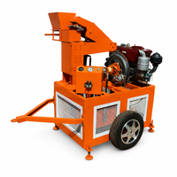 Machine de fabrication de briques en argile RPT1-20, moteur diesel, presse hydraulique 1000 kg, 10-15 s