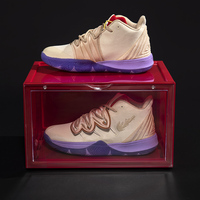 Boîte à chaussures pliable personnalisée en gros, boîte de rangement en plastique transparente pour chaussures