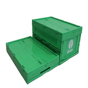 Cấp Thực Phẩm Gấp Stackable Di Chuyển Hộp Nhựa Ráp Doanh Thu Crate Vận Chuyển Tote Hộp Lưu Trữ Ráp <span class=keywords><strong>Container</strong></span> - Product Image 4