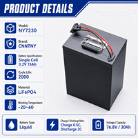 Paket Baterai LiFePO4 72V 30Ah 76.8V 2000 Siklus Terbuat dari Sel 3.2V 15Ah untuk Motor Listrik Bertenaga Tinggi