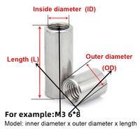 Entretoises rondes en acier inoxydable 304 M3 M4 M5 M6 M8 M10 M12 M14 M16, écrous de couplage cylindriques à filetage long