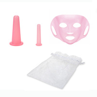 Ensemble de ventouses faciales en silicone avec masque en silicone - Outil de massage anti-rides, liftant et de drainage lymphatique pour les soins de la peau à domicile