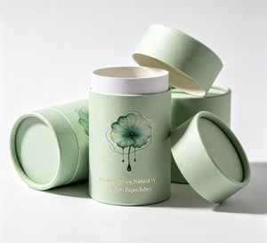Custom Paper Tube Cosmetic Packaging with Gold <b>Foil</b> Four-Color Printing Eco-Friendly Tube for Essential Cream and Beauty Product - Product Image 6