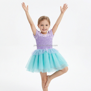 Nuova Tendenza 2026: Abito Principessa Attivo per Ragazze, Materiale Yoga Elasticizzato, Stampa Floreale 3D, Anti-Asciugatura Rapida, Abbigliamento Moda Bambina - Product Image 2