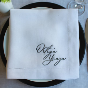 Embroidered Napkins for <b>Dinner</b> Table <b>Set</b> Manufacturer from India | Flax Linen Table Napkins Hemstitch Handmade Cloth Napkins - Product Image 5