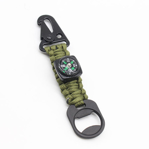 Porte-clés Paracord robuste avec mousqueton et boussole Accessoire de camping et de randonnée pour hommes et femmes - Product Image 2