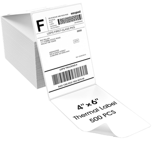 Factory Wholesale 4X6inch Coreless Thermal Shipping <b>Labels</b> Waterproof Adhesive Sticker Strong <b>Packaging</b> <b>Labels</b> - Product Image 1