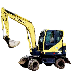 Mini-pelleteuse à roues Hyundai 60 d'occasion de 6 tonnes avec composants R60W-7 les modèles R60W-9 R60W avec godet CE EPA kubota - Product Image 1